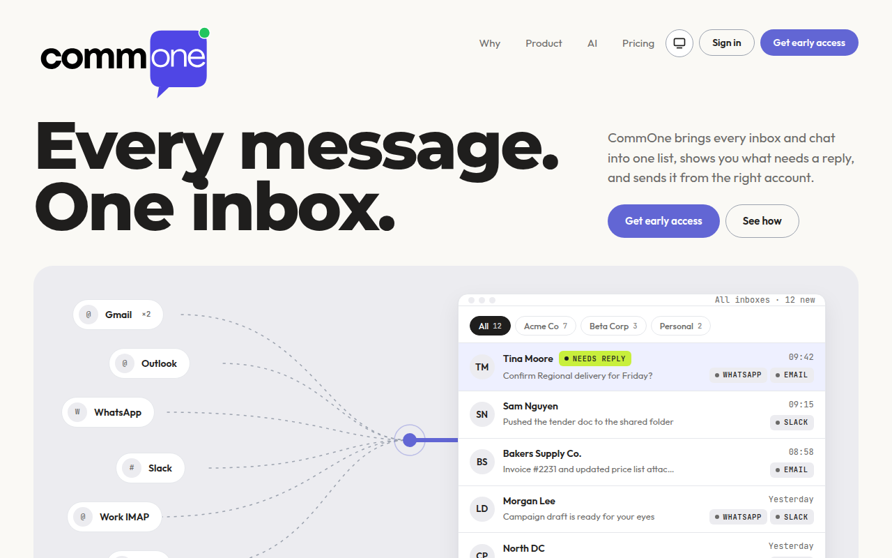 CommOne Communicator Pro product landing screenshot